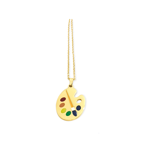 necklace steel gold with pallet